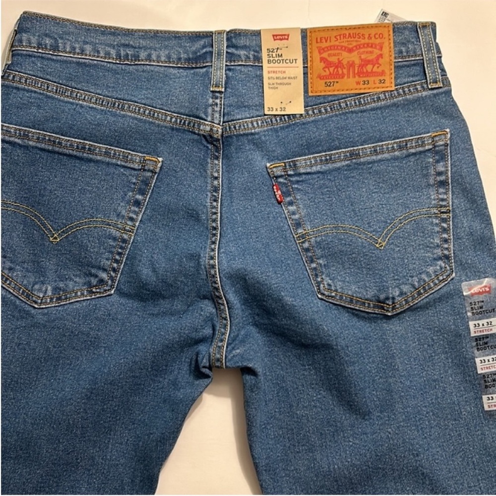 Levi’s 33 x 32 Jeans 527 Slim fit Bootcut Stretch in medium wash NWT - Picture 4 of 9